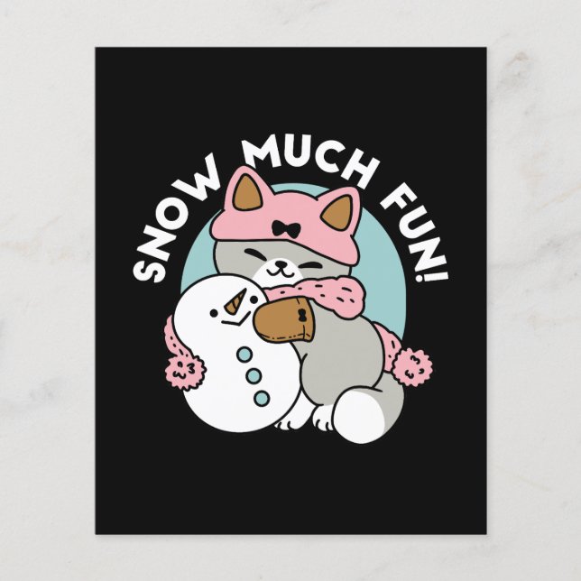 Niedliche Katze im Snow Gear mit Snowman Art Flyer (Vorne)