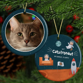 Niedliche Katze im Weltraum Katzen auf Mars Spaß F Keramik Ornament