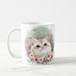 Niedliche Katze in Blume Manga Style Geschenk für Kaffeetasse