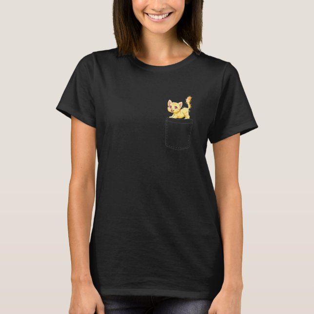 Niedliche Katze in der Tasche Kätzchen Katzen T-Shirt (Vorderseite)