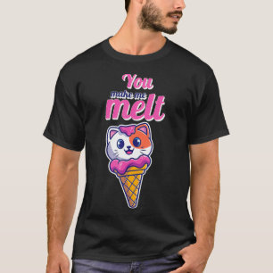 Niedliche Katze in einem Kon, aus dem ich eisgeküh T-Shirt