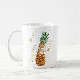 Niedliche Katze in einer Ananas Welt Explorer Meow Kaffeetasse