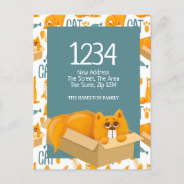 Niedliche Katze in einer Schachtel - Wir haben Zuh Postkarte