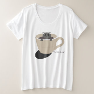 niedliche Katze in einer Tasse Große Größe T-Shirt