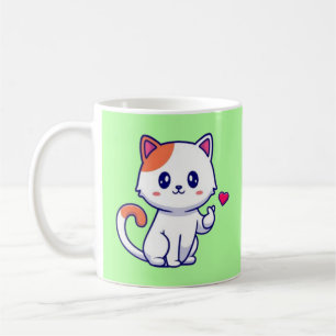 Niedliche Katze in Liebe signieren Hand-57577 Kaffeetasse