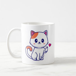 Niedliche Katze in Liebe signieren Hand-57577 Kaffeetasse