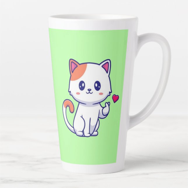 Niedliche Katze in Liebe signieren Hand-57577 Milchtasse (Rechts)