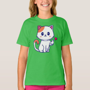 Niedliche Katze in Liebe signieren Hand-57577 T-Shirt