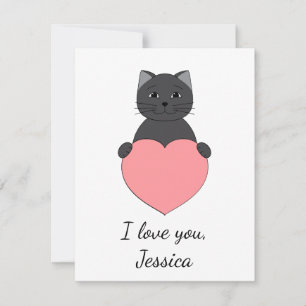 Niedliche Katze in Liebe Valentine Feiertagskarte