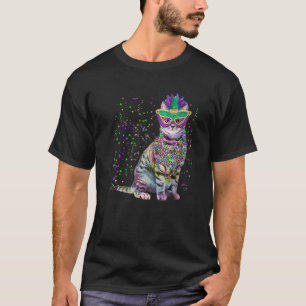 Niedliche Katze Karneval Maske Mardi Gras Katze Li T-Shirt