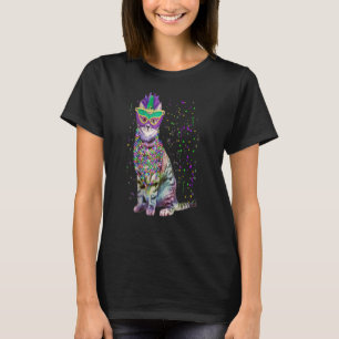 Niedliche Katze Karnevalsmaske Mardi Gras Katzen M T-Shirt