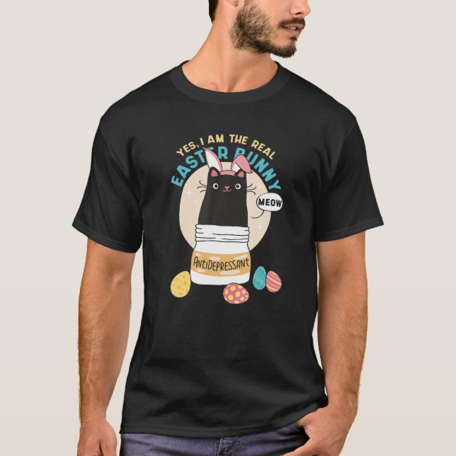 Niedliche Katze Kätzchen Antidepressiva Katzenkatz T-Shirt (Vorderseite)