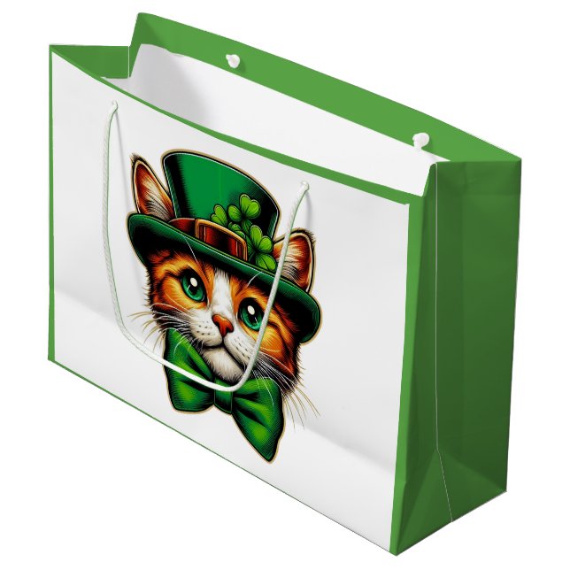 Niedliche Katze/Kätzchen Große Geschenktüte (Vorderseite Schrägansicht)