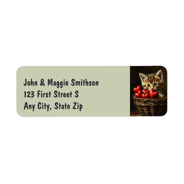 Niedliche Katze Katze Tierkörbe im Herzen (Vorne)