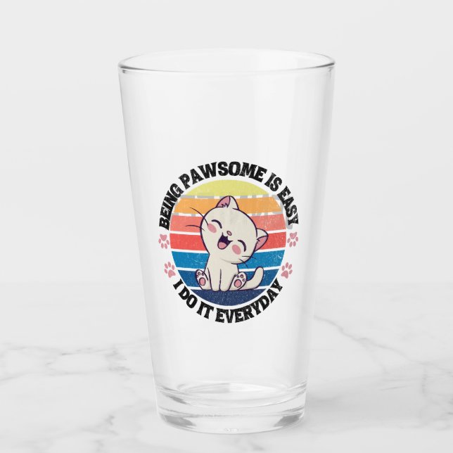 Niedliche Katze Kawaii Glas (Vorderseite)