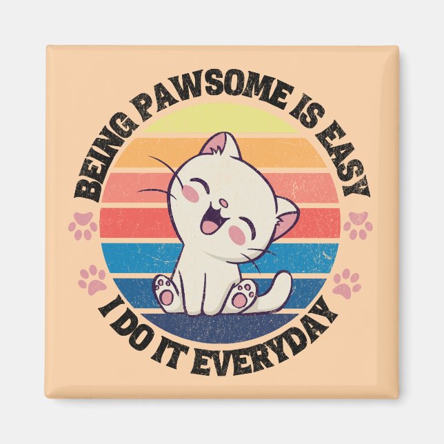 Niedliche Katze Kawaii Magnet (Vorne)
