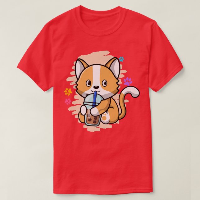 Niedliche Katze Kawaii trinken Blase Tee Bubble Te (Design vorne)