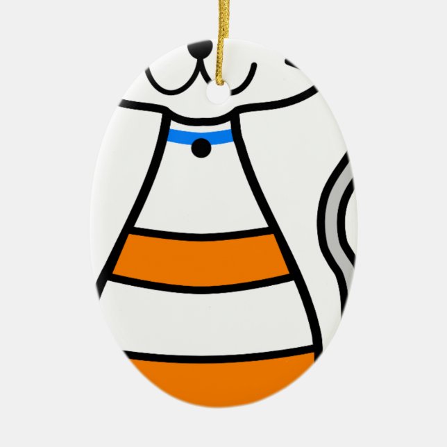 Niedliche Katze Keramik Ornament (Vorne)