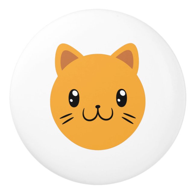 Niedliche Katze Keramikknauf (Vorderseite)