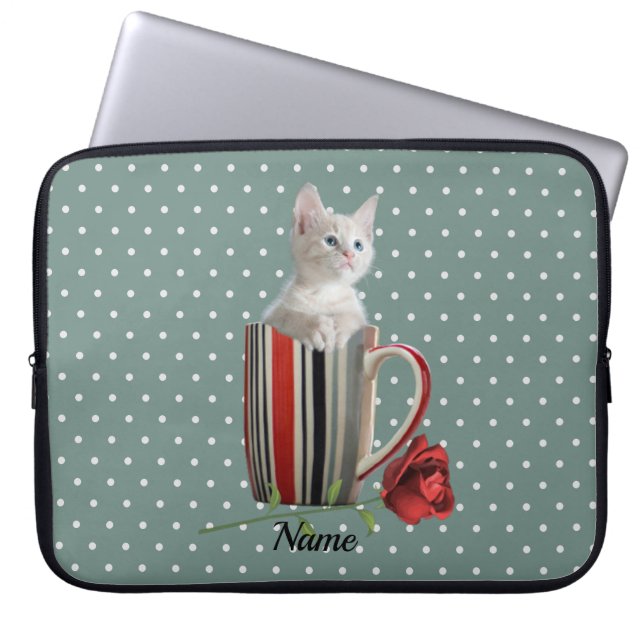 Niedliche Katze Kitten Pet Liebhaber Geschenk Laptopschutzhülle (Vorderseite)