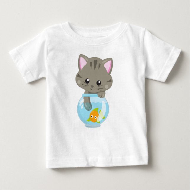 Niedliche Katze, kleine Katze, Kitty, Kitten, Fisc Baby T-shirt (Vorderseite)