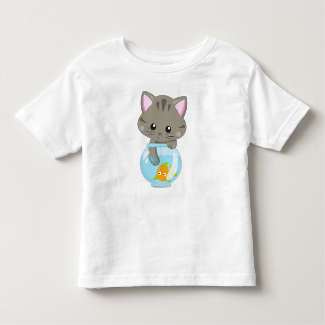Niedliche Katze, kleine Katze, Kitty, Kitten, Fisc Kleinkind T-shirt (Vorderseite)
