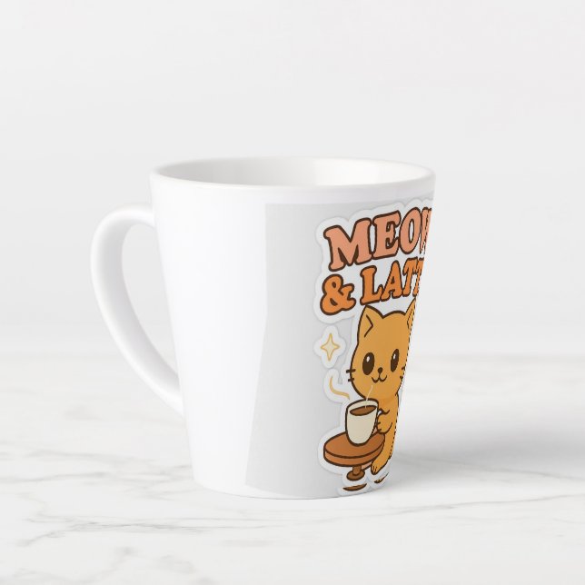 Niedliche Katze Latte Tasse, kleiner Kaffee Cup Milchtasse (Linke Ecke)
