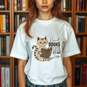 Niedliche Katze Lesen eines Buches Tri-Blend Shirt