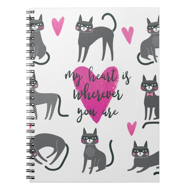 Niedliche Katze: Liebe als Illustration. Notizblock (Vorderseite)