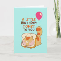 Niedliche Katze Lover Birthday Toast Funny Food Pu