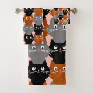 Niedliche Katze Lover Feline Kittens Badhandtuch Set