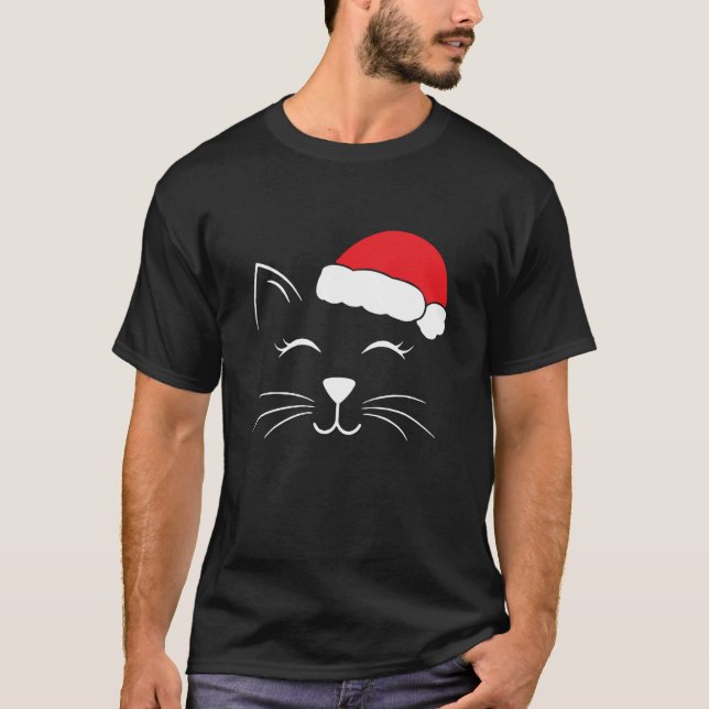 Niedliche Katze Lover Meowy Catmas Weihnachten Url T-Shirt (Vorderseite)