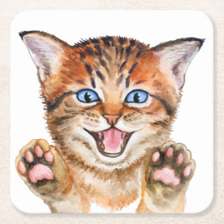 Niedliche Katze Lover Orange Tabby Kitten Funny Ki Rechteckiger Pappuntersetzer