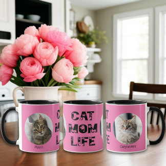Niedliche Katze Mama Leben Custom Haustier Foto Mu Tasse