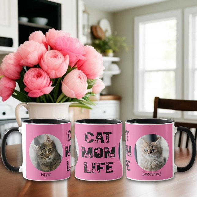 Niedliche Katze Mama Leben Custom Haustier Foto Mu Tasse (Von Creator hochgeladen)