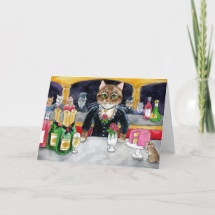 Niedliche Katze, Maus, Manet Paris Geburtstagskart Karte
