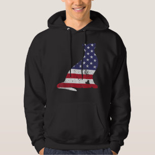 Niedliche Katze mit amerikanischer Flagge 4. Juli Hoodie
