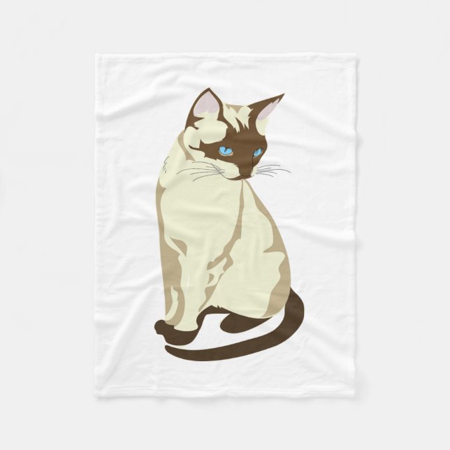 NIEDLICHE KATZE MIT BLUE AUGEN FLEECEDECKE (Vorderseite)