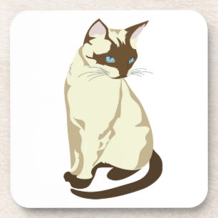 NIEDLICHE KATZE MIT BLUE AUGEN GETRÄNKEUNTERSETZER
