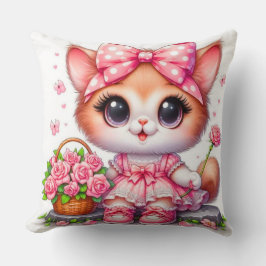 Niedliche Katze mit Blume Kinder- Kinderzimmer & K Kissen