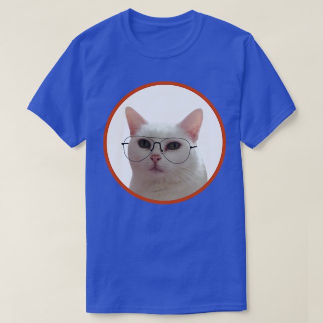 Niedliche Katze mit Brille 1 T-Shirt (Design vorne)