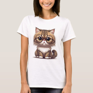 Niedliche Katze mit Brille-T - Shirt