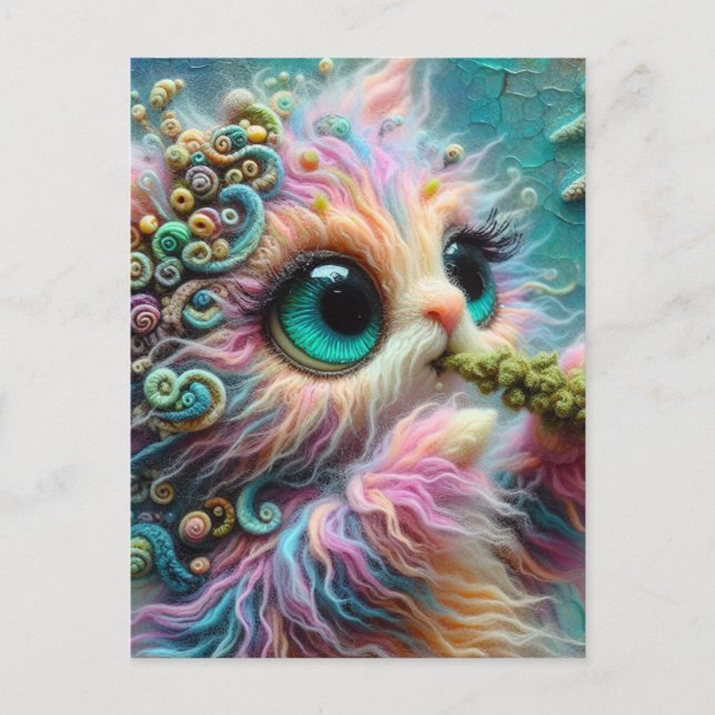 Niedliche Katze mit Catnip Postkarte (Vorderseite)