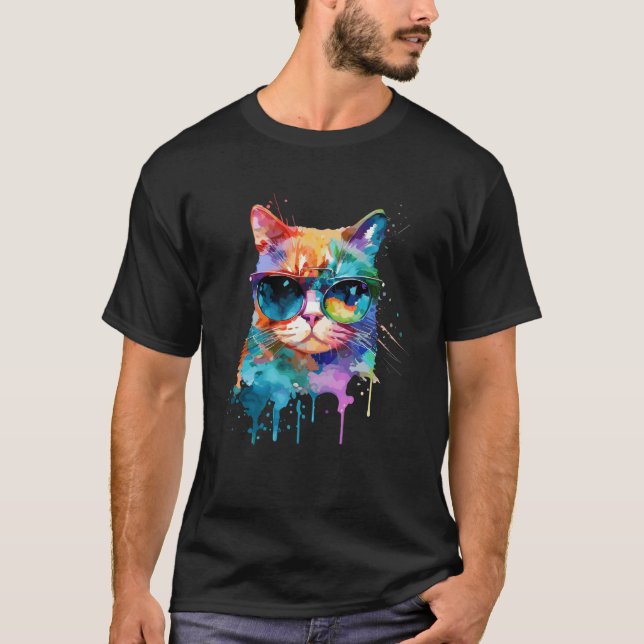 Niedliche Katze mit cooler Sonnenbrille für Kätzch T-Shirt (Vorderseite)