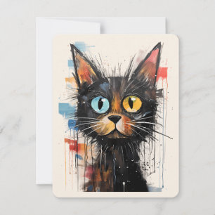 Niedliche Katze mit Dankeschön Karte