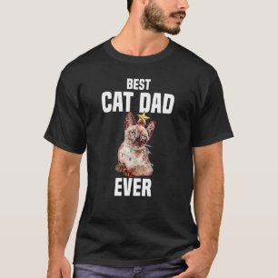 Niedliche Katze mit Feenlicht Best Cat Vater Ever T-Shirt