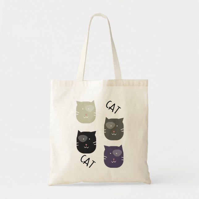 Niedliche Katze mit Feldern und Textbibliothek Tragetasche (Vorne)