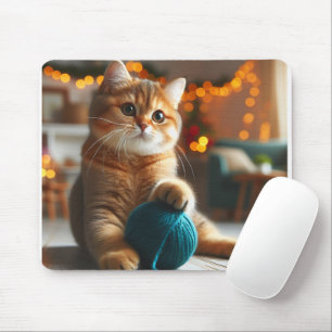 niedliche Katze mit Garnmousepad Mousepad