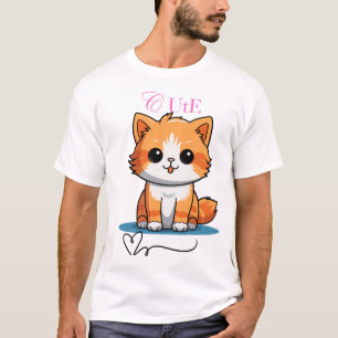 Niedliche Katze mit großer Liebe T-Shirt