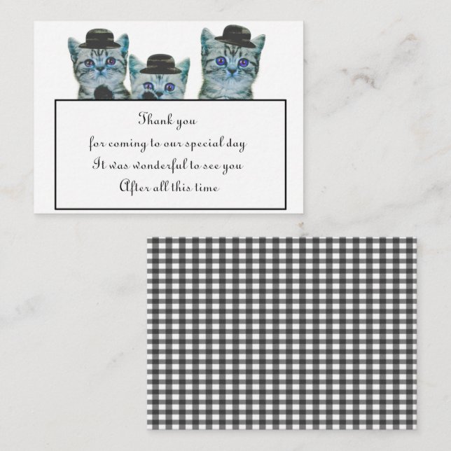 Niedliche Katze mit Hut Danke Karte (Vorne/Hinten)